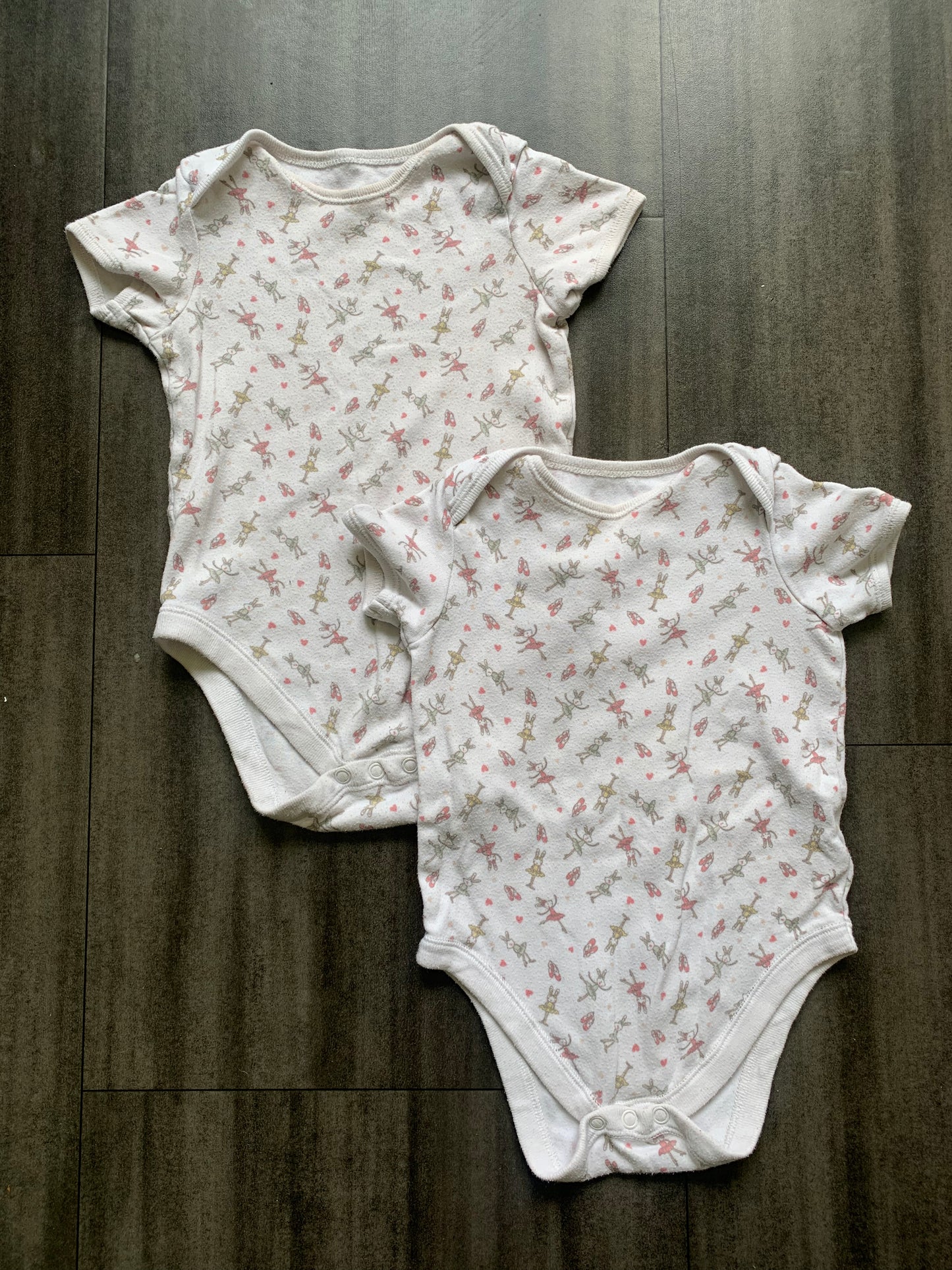 F&F Ballerina Bunny Bodysuits x2